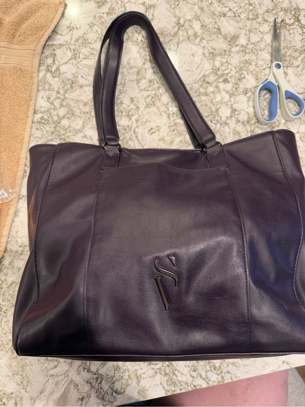 dark purple Simply Vera by Vera Wang Lavey Raddix Tote Bag